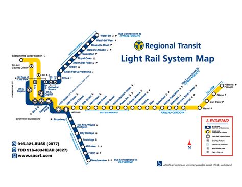 Sacramento Light Rail Map (metro) - Mapsof.Net