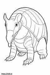 Armadillo Playing coloring page sketch template