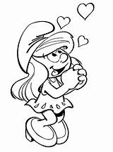 Lovely Smurfette sketch template