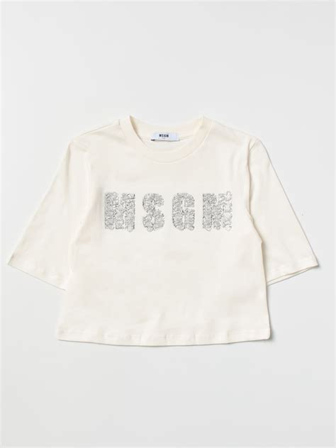 MSGM KIDS: T-shirt kids - Cream | MSGM KIDS t-shirt MS029227 online at ...