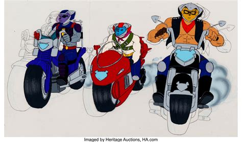 Biker Mice From Mars Throttle, Vinnie, and Modo Production Cel and | Lot #11187 | Heritage Auctions