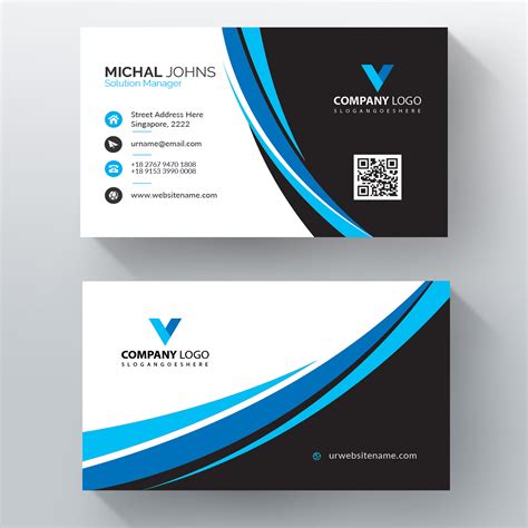 Blue wavy vector business card template - Download Free Vectors, Clipart Graphics & Vector Art