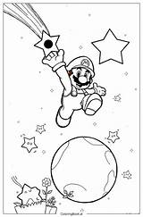 Mario Exploring A Galaxy In Super 2 Coloring Page Free  sketch template