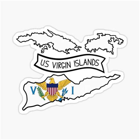 "US Virgin Islands Flag Map Sticker" Sticker for Sale by Drawingvild ...