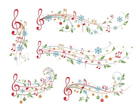 Christmas Music Notes Border Clip Art