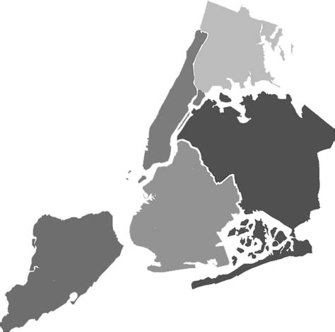 Boroughs - New York City Map Vector (560x555), Png Download