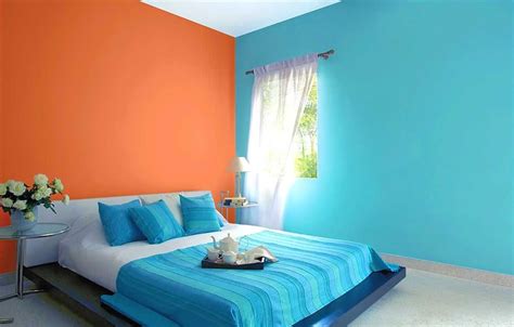 Blue Two Colour Combination For Bedroom Walls - Renews