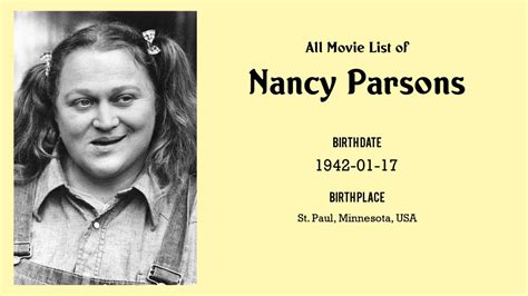 Nancy Parsons Movies list Nancy Parsons| Filmography of Nancy Parsons - YouTube