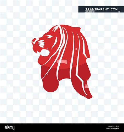 singapore lion vector icon isolated on transparent background ...