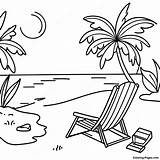 Summer Beach Scene Coloring Page  Pagescom sketch template