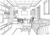Living Room With A Luminous Ball coloring Page  Free Printable sketch template