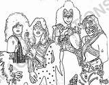 Kiss Rock Band Coloring Pages Sketch Page sketch template