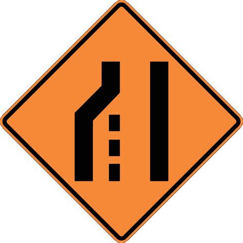 Traffic Sign - Left Lane Closed - Traffic Safety Zone Canada High Vis Signs