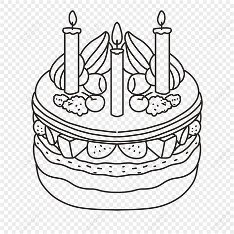 Candlelight Fruit Sandwich Birthday Cake Cake Clipart Black And White,sandwich Drawing,dessert ...