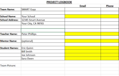6 Project log Templates - Excel PDF Formats