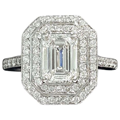 Certified, 14 Karat White Gold and VVS Diamond Engagement Ring at ...