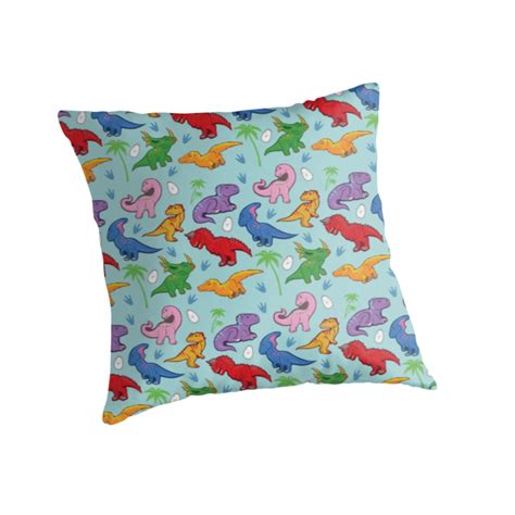 "Cute Dinosaur Pattern" Pillow for Sale by thekohakudragon | Dinosaur ...