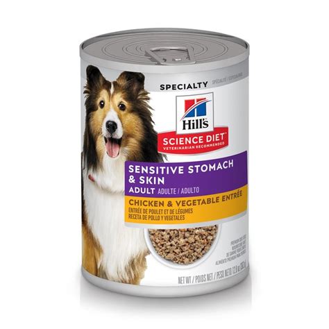 Hill's Science Diet Adult Sensitive Stomach & Skin Chicken & Vegetable Entrée Canned Dog Food ...