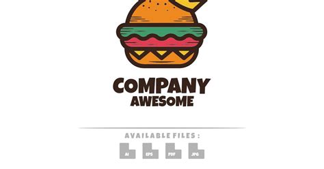 Burger Crown Logo, Logos ft. burger & mascot - Envato Elements