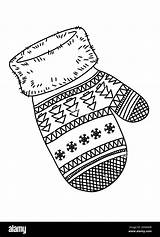 Jolis Vêtements Tricotés Moufles à Motif Page De Coloriage Mandala  sketch template