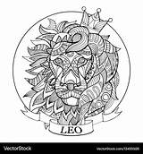 Lion zodiac Sign coloring Book Royalty Free Vector Image sketch template