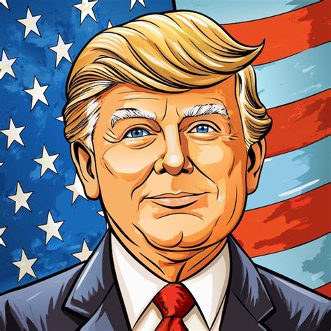 Vector portrait of Donald Trump in bold colors ideal for political waith usa flag usa flag ...