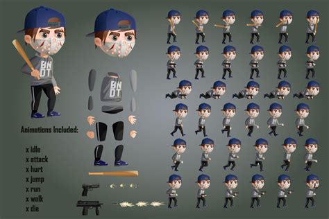 2D Game Street Bandits Character Sprites Sheets - CraftPix.net