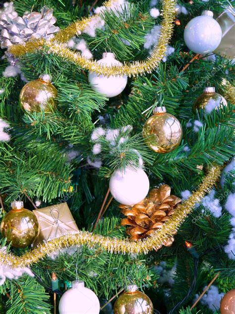 Christmas tree decorated with silver balls — Stock Photo © olenka-2008 #4484455