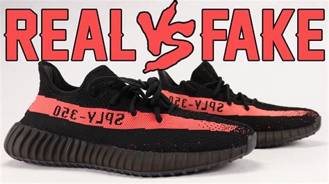 Real vs Fake adidas Yeezy Boost 350 V2 Black Red Legit Check - YouTube