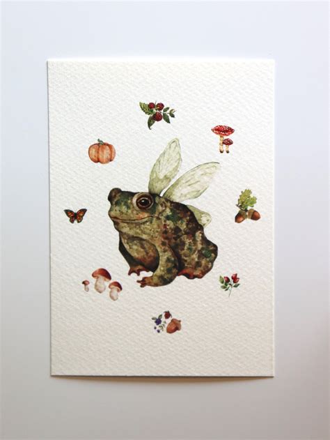 Toad Illustration Frog Art Animal Art Whimsical Art Forest - Etsy