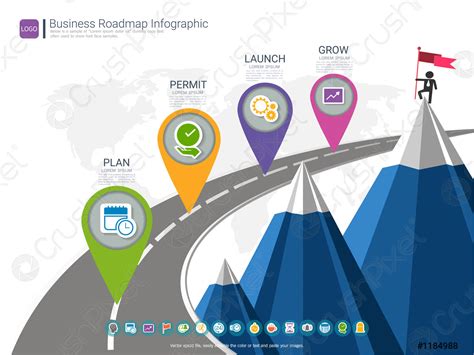 Roadmap timeline infographic design template - stock vector 1184988 | Crushpixel