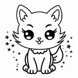 Cute Cat coloring page For Kids Cartoon Fluffy Illustration  sketch template