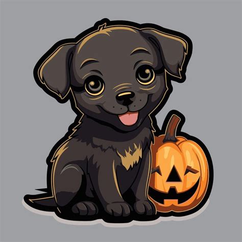 Premium Vector | Halloween dog in witch costumes and pumpkins