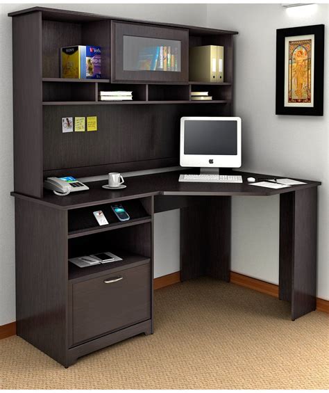 Corner Computer Desk with Bookshelves - Furniture Sets for Living Room ...