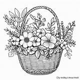 Flower Basket Coloring Pages  Free & Printable sketch template