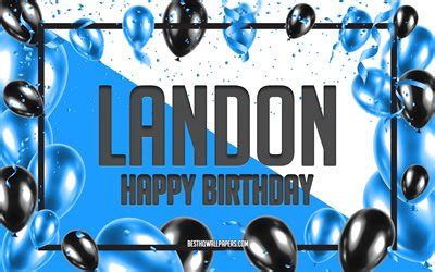 Download wallpapers Happy Birthday Landon, Birthday Balloons Background ...