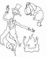 Howls Moving Castle Coloring Pages Sketch Page sketch template