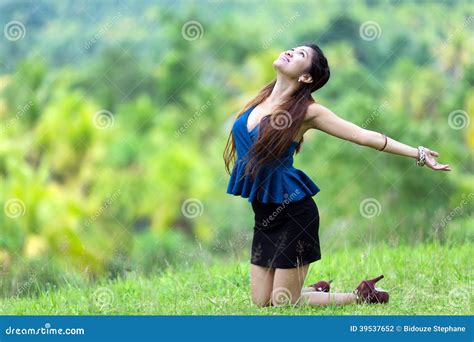 Beautiful Filipina Woman Rejoicing Stock Photo - Image: 39537652