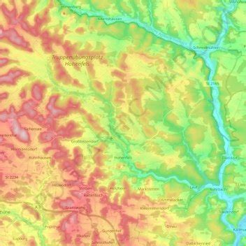 Hohenfels topographic map, elevation, relief