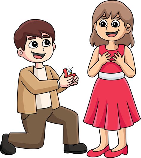 Wedding Proposal Cartoon Colored Clipart 22660294 Vector Art at Vecteezy