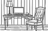 Desk coloring Page For Stress Relief And Creativity book  sketch template