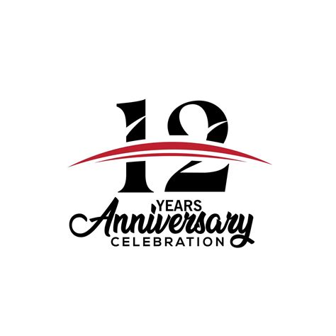 12th anniversary celebration design template for booklet with red and ...