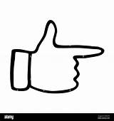 Pointing Hand Coloring Page sketch template
