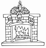 Fireplace Coloring Pages Sketch Page sketch template