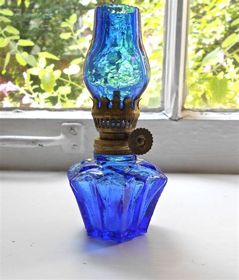 Vintage Cobalt Blue Mini Oil Lamp | Mini oil lamp, Oil lamps, Vintage lamps