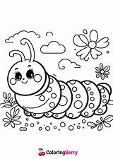 Cartoon Caterpillar Coloring Page Free PDF Printable sketch template