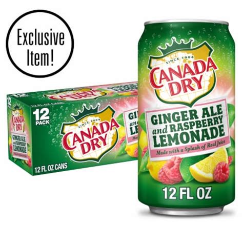 Canada Dry® Ginger Ale and Raspberry Lemonade Soda Cans, 12 pk / 12 fl oz - Harris Teeter