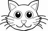 Cat Face Coloring Page sketch template