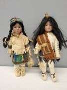 Vtg Artmark Native American Girl Doll Tambourine Bells Porcelain 16" tall, Duck House brand ...