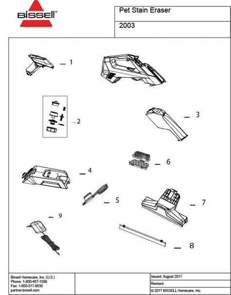 Schematic Parts Book for Bissell Model: 2164A Pet Stain Eraser - VacuumsRUs